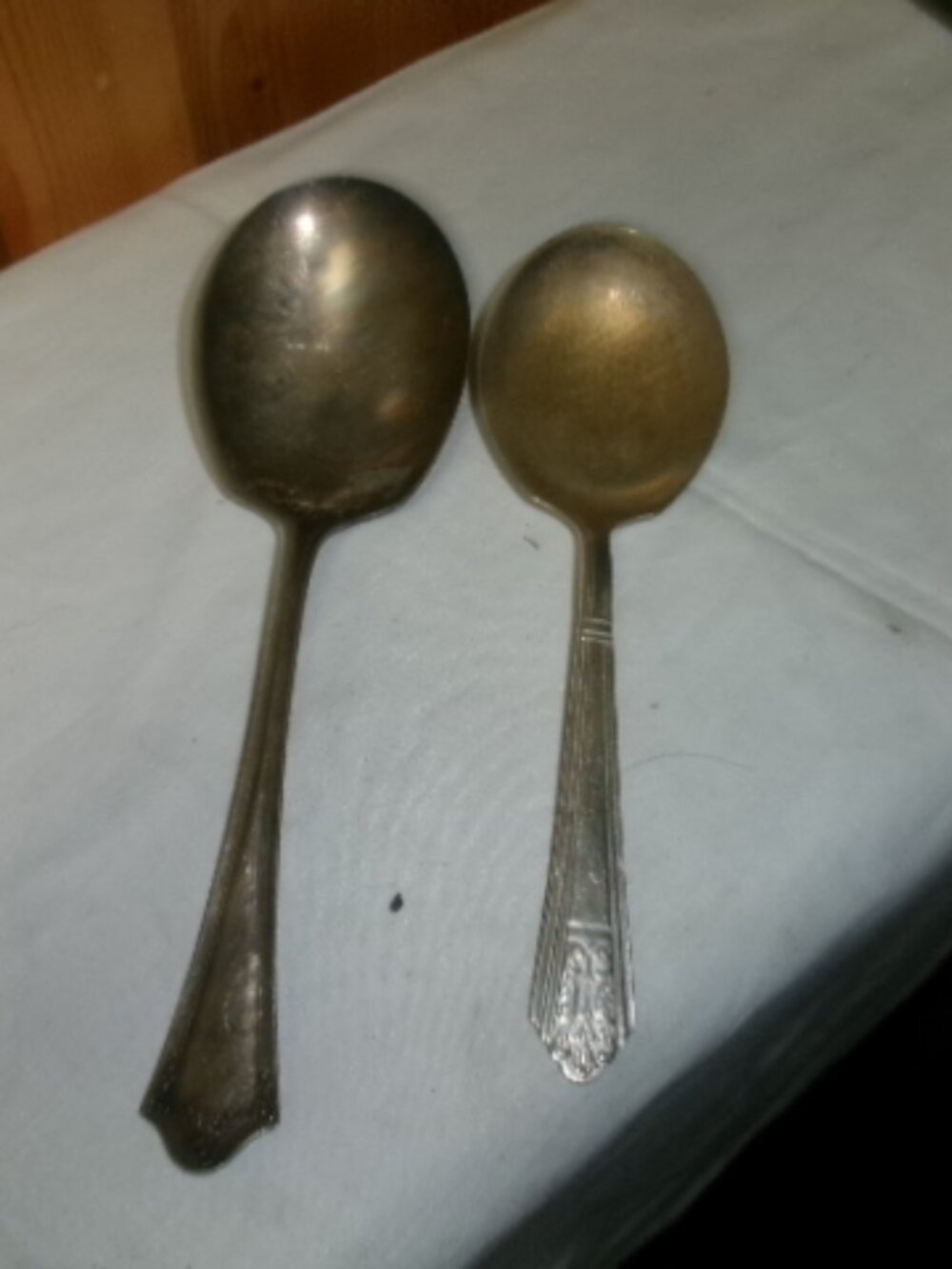 2 vtg silver plated serving spoons lot of 2